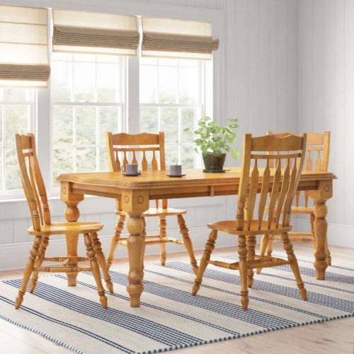Sunset Trading Oak Selections 5 Piece 72" Rectangular Extendable Dining Set with Aspen Chairs | Seats 8 DLU-SLT4272-C10-LO5PC