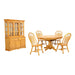 Sunset Trading Oak Selections 7 Piece 48" Round to 66" Oval Extendable Dining Set | Butterfly Leaf Pedestal Table | China Cabinet | Light Oak | Seats 6 DLU-TBX4866-4130-22BHLO7PC