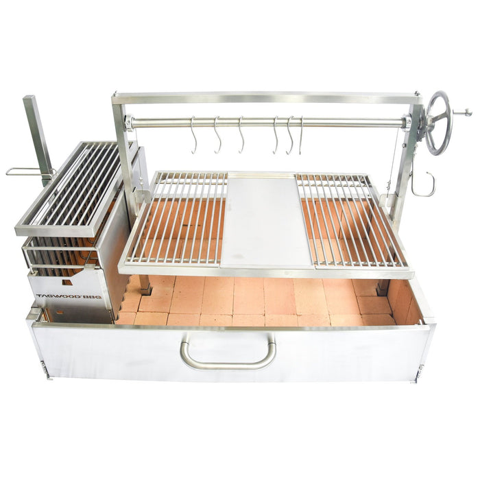 Tagwood BBQ XL Built-In Argentine Wood Fire & Charcoal Grill OPEN FIRE COOKING | BBQ25SS -