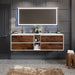 Eviva Vienna 75" Wall Mount Double Sink Bathroom Vanity in White Oak w/ White Frame or Rosewood w/ White Frame Finish with White Integrated Acrylic Top