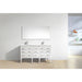 KubeBath Eiffel 60'' Double Sink High Gloss White Vanity with Quartz Counter Top