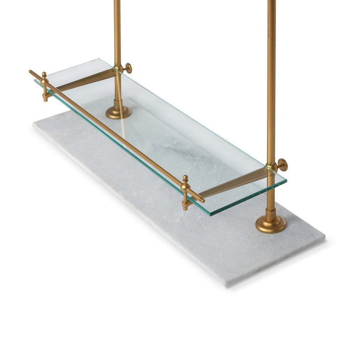 Park Hill Collection Southern Classic White Marble and Brass Bistro Rack EAW26057