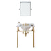 Water Creation Embassy Embassy 30 Inch Wide Single Wash Stand, P-Trap, Counter Top with Basin, F2-0013 Faucet and Mirror included in Satin Gold Finish EB30E-0613