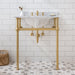 Water Creation Embassy Embassy 30 Inch Wide Single Wash Stand, P-Trap, Counter Top with Basin, F2-0013 Faucet and Mirror included in Satin Gold Finish EB30E-0613