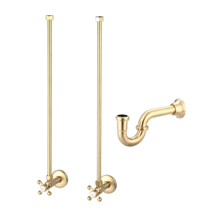 Water Creation Embassy Embassy 60 Inch Wide Double Wash Stand and P-Trap included in Satin Gold Finish EB60B-0600