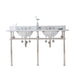 Water Creation Embassy Embassy 60 Inch Wide Double Wash Stand, P-Trap, and Counter Top with Basin included in Polished Nickel PVD Finish EB60C-0500