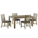 Sunset Trading Saunders 5PC Extendable Dining Table Set | 4 Slat Back Chairs | Brown Acacia Wood ED-D18620TB-4S-5P