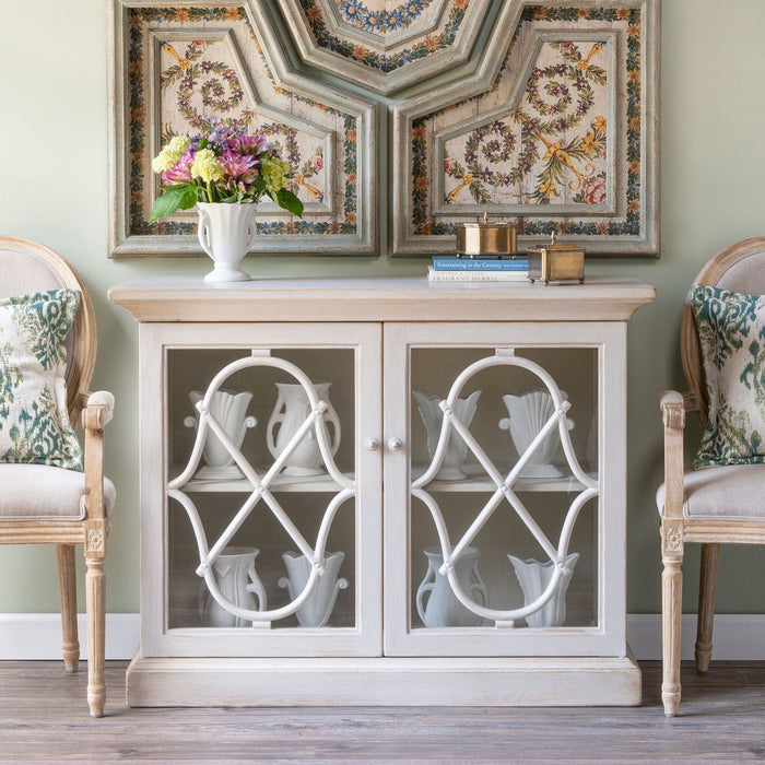 Park Hill Collections Southern Classic Adeline Wood Console with Glass Doors Cabinet EFC20133