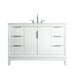 Water Creation Elizabeth Elizabeth 48-Inch Single Sink Carrara White Marble Vanity In Pure White With F2-0012-01-TL Lavatory Faucet s EL48CW01PW-000TL1201