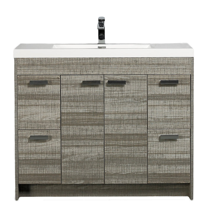 Eviva Lugano 42" Modern Bathroom Vanity with White Integrated Acrylic Sink