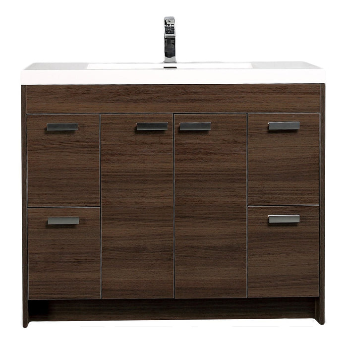 Eviva Lugano 42" Modern Bathroom Vanity with White Integrated Acrylic Sink