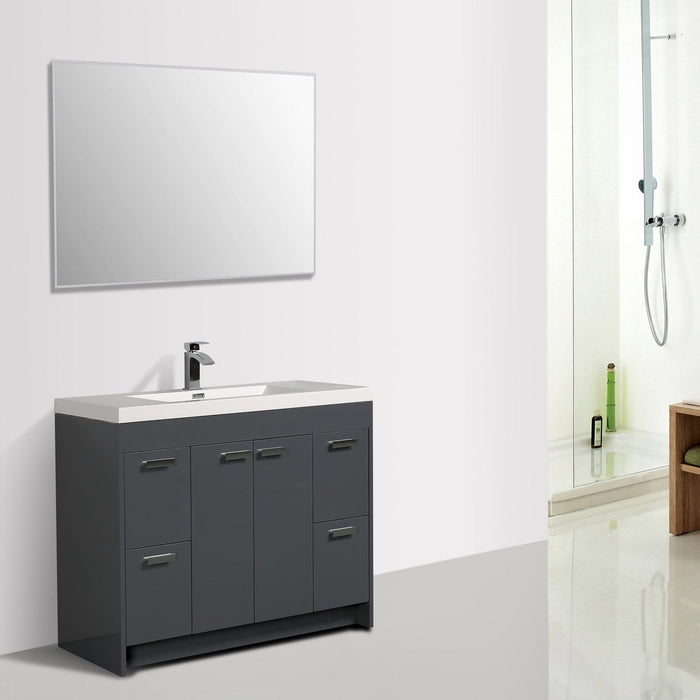 Eviva Lugano 42" Modern Bathroom Vanity with White Integrated Acrylic Sink