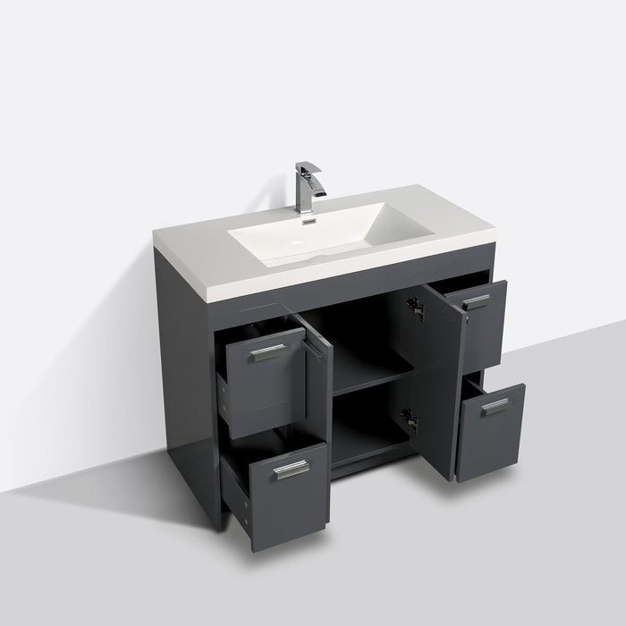 Eviva Lugano 42" Modern Bathroom Vanity with White Integrated Acrylic Sink