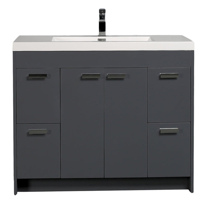 Eviva Lugano 42" Modern Bathroom Vanity with White Integrated Acrylic Sink