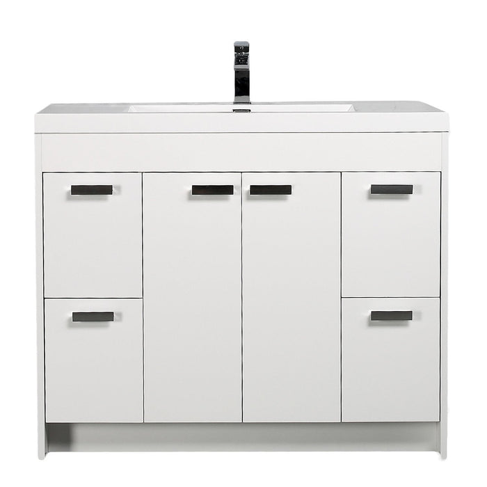 Eviva Lugano 42" Modern Bathroom Vanity with White Integrated Acrylic Sink