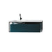 Eviva Modena 32 in. Wall Mounted Teal Bathroom Vanity with White Integrated Solid Surface Countertop