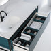 Eviva Modena 32 in. Wall Mounted Teal Bathroom Vanity with White Integrated Solid Surface Countertop