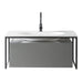 Eviva Modena 32 in. Wall Mounted Teal Bathroom Vanity with White Integrated Solid Surface Countertop