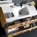 Eviva Mosaic 33 in. Wall Mounted Oak Bathroom Vanity with White Integrated Solid Surface Countertop