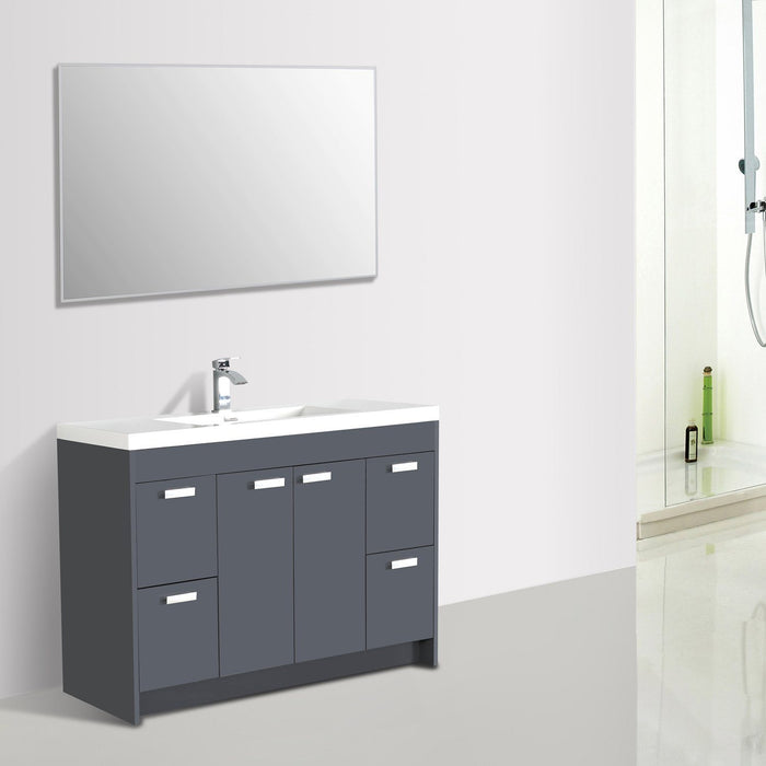 Eviva Lugano 48" Modern Bathroom Vanity with White Integrated Acrylic Sink