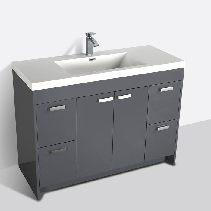 Eviva Lugano 48" Modern Bathroom Vanity with White Integrated Acrylic Sink