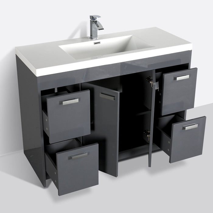 Eviva Lugano 48" Modern Bathroom Vanity with White Integrated Acrylic Sink