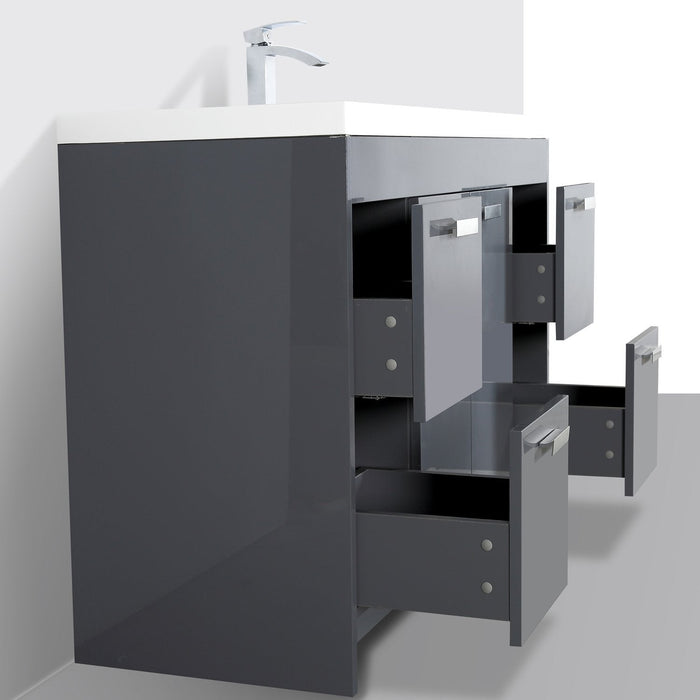 Eviva Lugano 48" Modern Bathroom Vanity with White Integrated Acrylic Sink