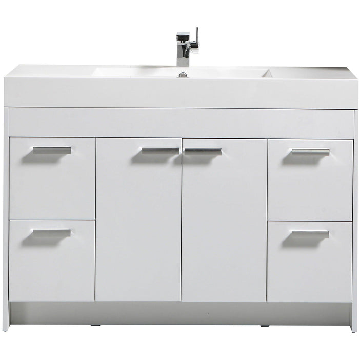 Eviva Lugano 48" Modern Bathroom Vanity with White Integrated Acrylic Sink