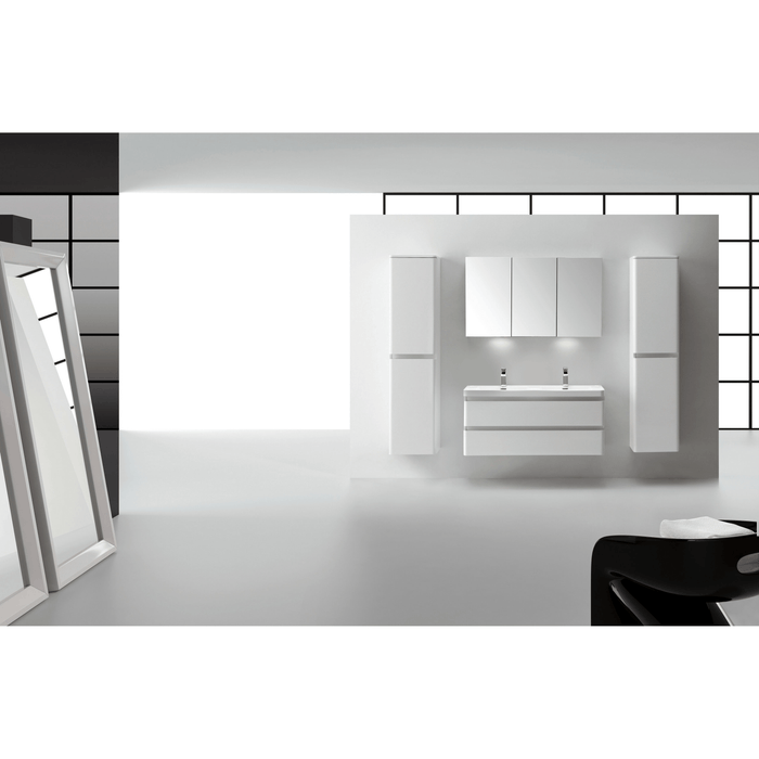 Eviva Glazzy 48" Wall Mount Modern Bathroom Vanity with Double Sink High Glossy White