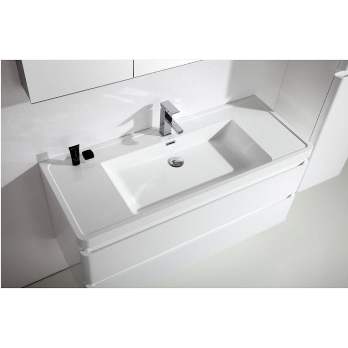 Eviva Glazzy 48" Wall Mount Modern Bathroom Vanity with Single Sink High Glossy White