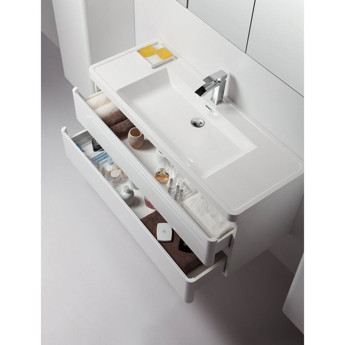 Eviva Glazzy 48" Wall Mount Modern Bathroom Vanity with Single Sink High Glossy White