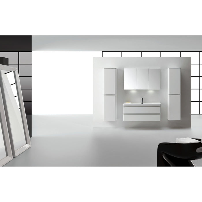 Eviva Glazzy 48" Wall Mount Modern Bathroom Vanity with Single Sink High Glossy White