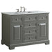 Eviva Monroe 42 in. Bathroom Vanity with White Carrara Marble Top & White Undermount Porcelain Sink