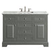Eviva Monroe 42 in. Bathroom Vanity with White Carrara Marble Top & White Undermount Porcelain Sink