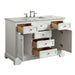 Eviva Monroe 42 in. Bathroom Vanity with White Carrara Marble Top & White Undermount Porcelain Sink