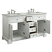 Eviva Monroe 60 in Double Bathroom Vanity with White Carrara Marble Top and White Undermount Porcelain Sinks