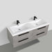 Eviva Surf 57" Modern Bathroom Vanity Set with Integrated White Acrylic Double Sink