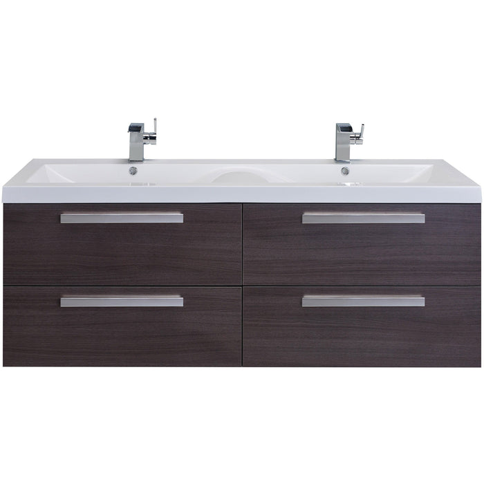 Eviva Surf 57" Modern Bathroom Vanity Set with Integrated White Acrylic Double Sink