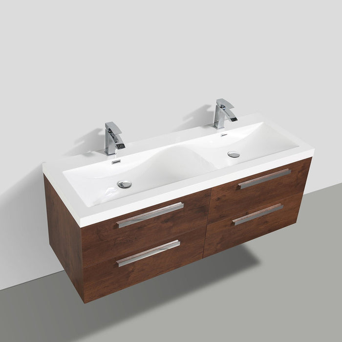 Eviva Surf 57" Modern Bathroom Vanity Set with Integrated White Acrylic Double Sink