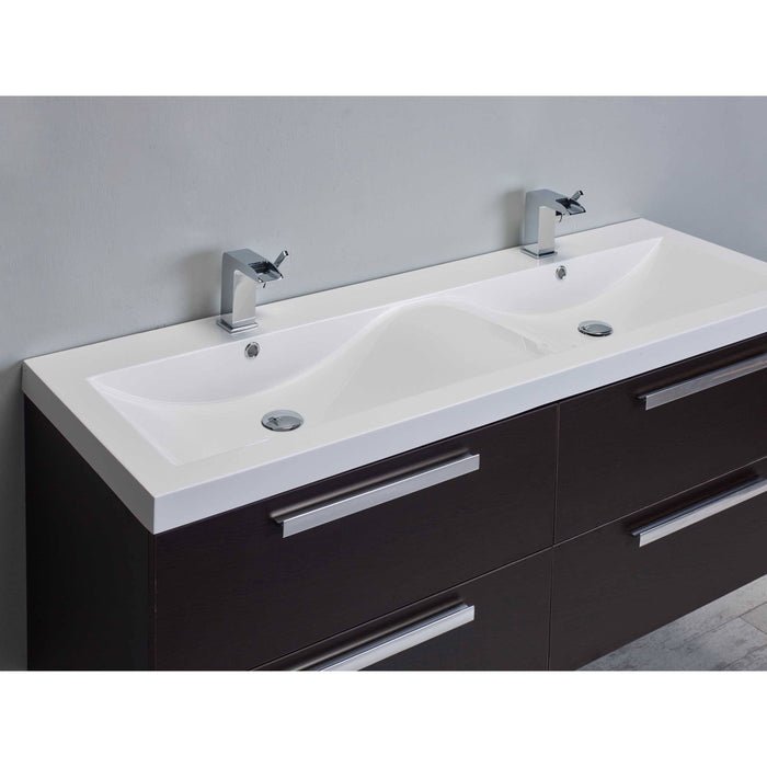 Eviva Surf 57" Modern Bathroom Vanity Set with Integrated White Acrylic Double Sink