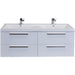 Eviva Surf 57" Modern Bathroom Vanity Set with Integrated White Acrylic Double Sink