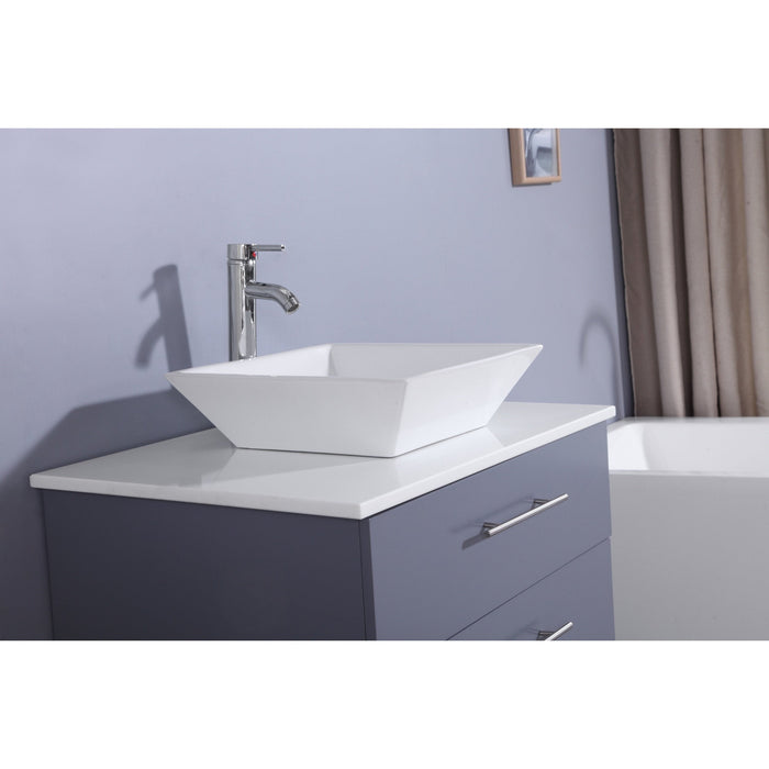 Eviva Totti Wave 24-Inch Modern Bathroom Vanity With Counter-Top And Sink