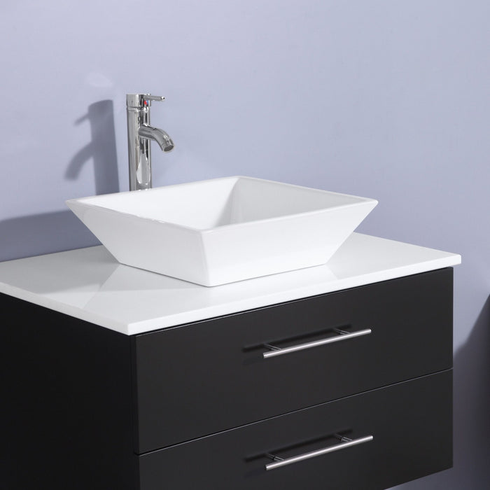 Eviva Totti Wave 30-Inch Modern Bathroom Vanity With Counter-Top And Sink