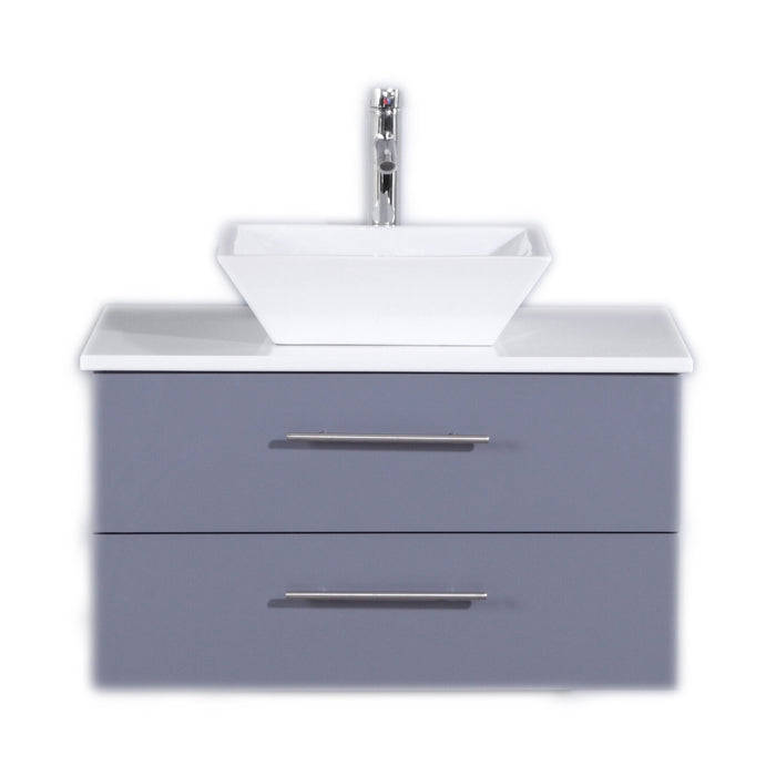 Eviva Totti Wave 30-Inch Modern Bathroom Vanity With Counter-Top And Sink