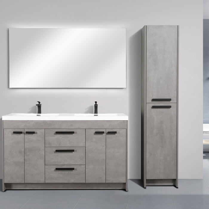 Eviva Lugano 60" Modern Bathroom Vanity with White Integrated Acrylic Double Sink