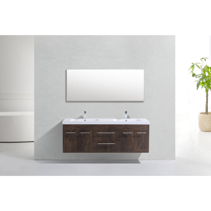 Eviva Lugano 60" Modern Bathroom Vanity with White Integrated Acrylic Double Sink