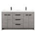 Eviva Lugano 84" Oak Modern Bathroom Vanity with White Integrated Acrylic Double Sink