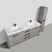 Eviva Lugano 84" Oak Modern Bathroom Vanity with White Integrated Acrylic Double Sink