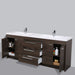Eviva Lugano 84" Oak Modern Bathroom Vanity with White Integrated Acrylic Double Sink