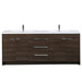 Eviva Lugano 84" Oak Modern Bathroom Vanity with White Integrated Acrylic Double Sink